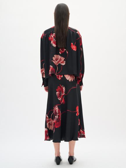 InWear Dawn Floral Long Sleeve Round Neck Blouse - view 2, Black/Multi