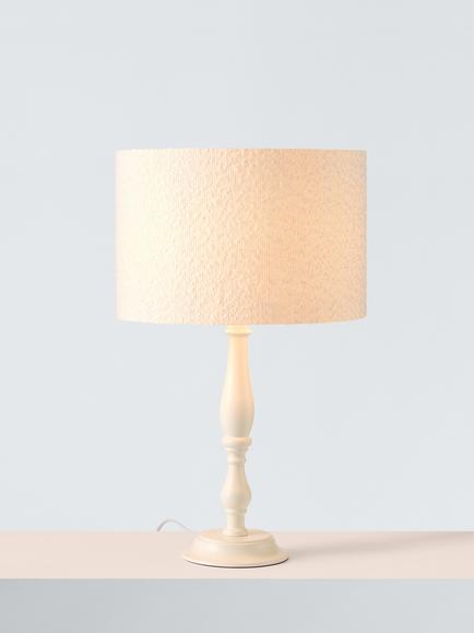 John Lewis Ameena Boucle Cylinder Lampshade, White