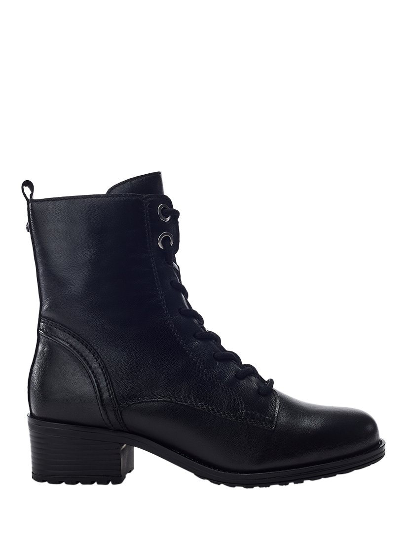 Product image 1 of 4, which shows Moda in Pelle Baker Leather Block Heel Boots, Black, 3
