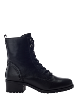 Moda in Pelle Baker Leather Block Heel Boots, Black