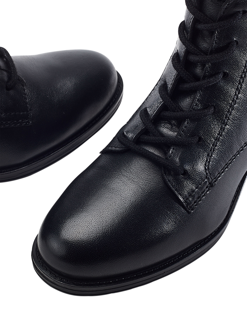 Product image 3 of 4, which shows Moda in Pelle Baker Leather Block Heel Boots, Black, 3