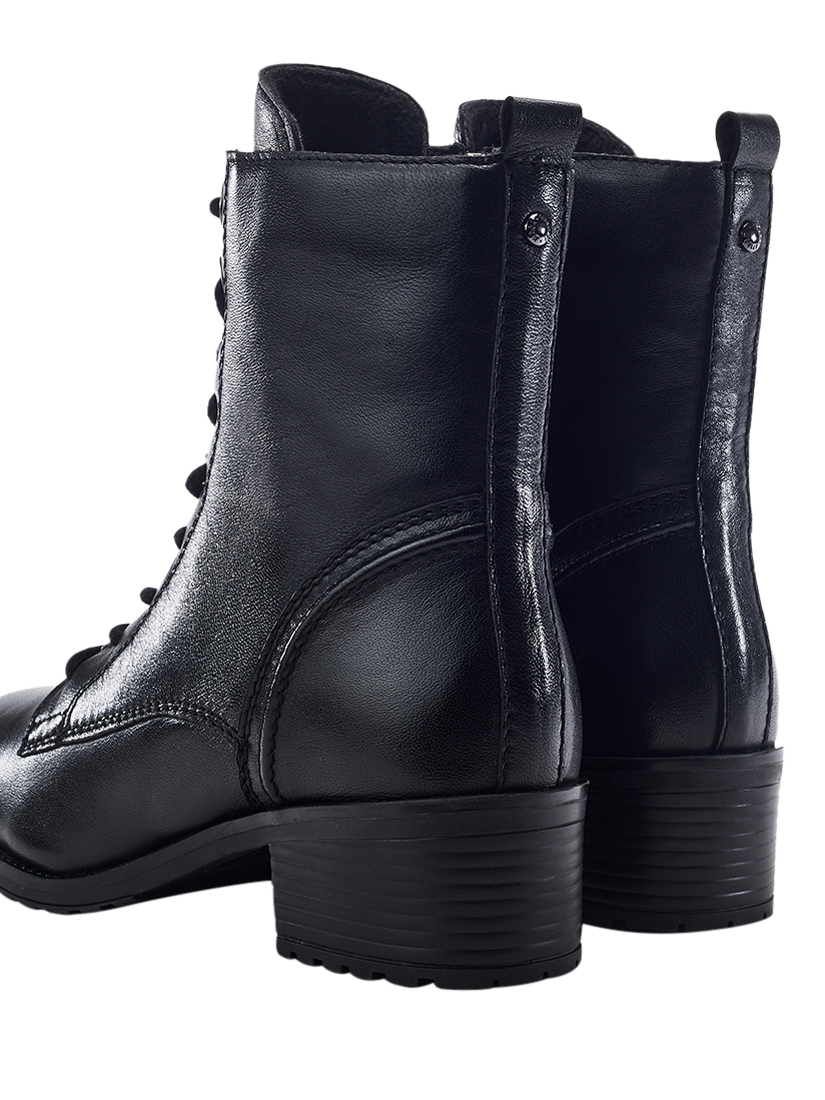 Product image 4 of 4, which shows Moda in Pelle Baker Leather Block Heel Boots, Black, 3