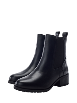 Moda in Pelle Bodhi Leather Round Toe Block Heel Chelsea Boots - view 2, Black