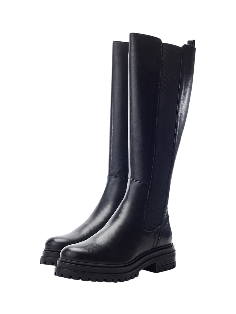 Product image 2 of 4, which shows Moda in Pelle Shoon Giiia Leather Knee High Boots, Black, 3