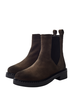Moda in Pelle Opala Suede Chelsea Boots, Taupe - view 2, Taupe