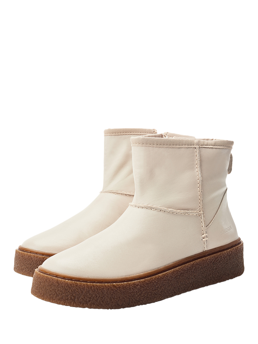 Product image 2 of 4, which shows Moda in Pelle Shoon Immy Leather Ankle Boots, Beige, 3