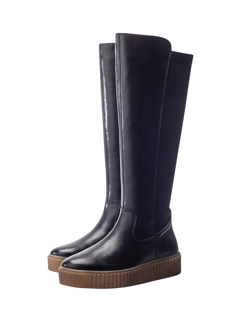 Product image 2 of 4, which shows Moda in Pelle Shoon Indi Leather Knee High Boots, Black, 3