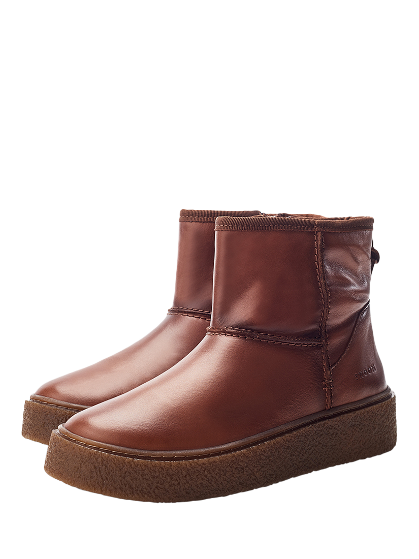 Product image 2 of 4, which shows Moda in Pelle Shoon Immy Leather Ankle Boots, Dark Tan, 3