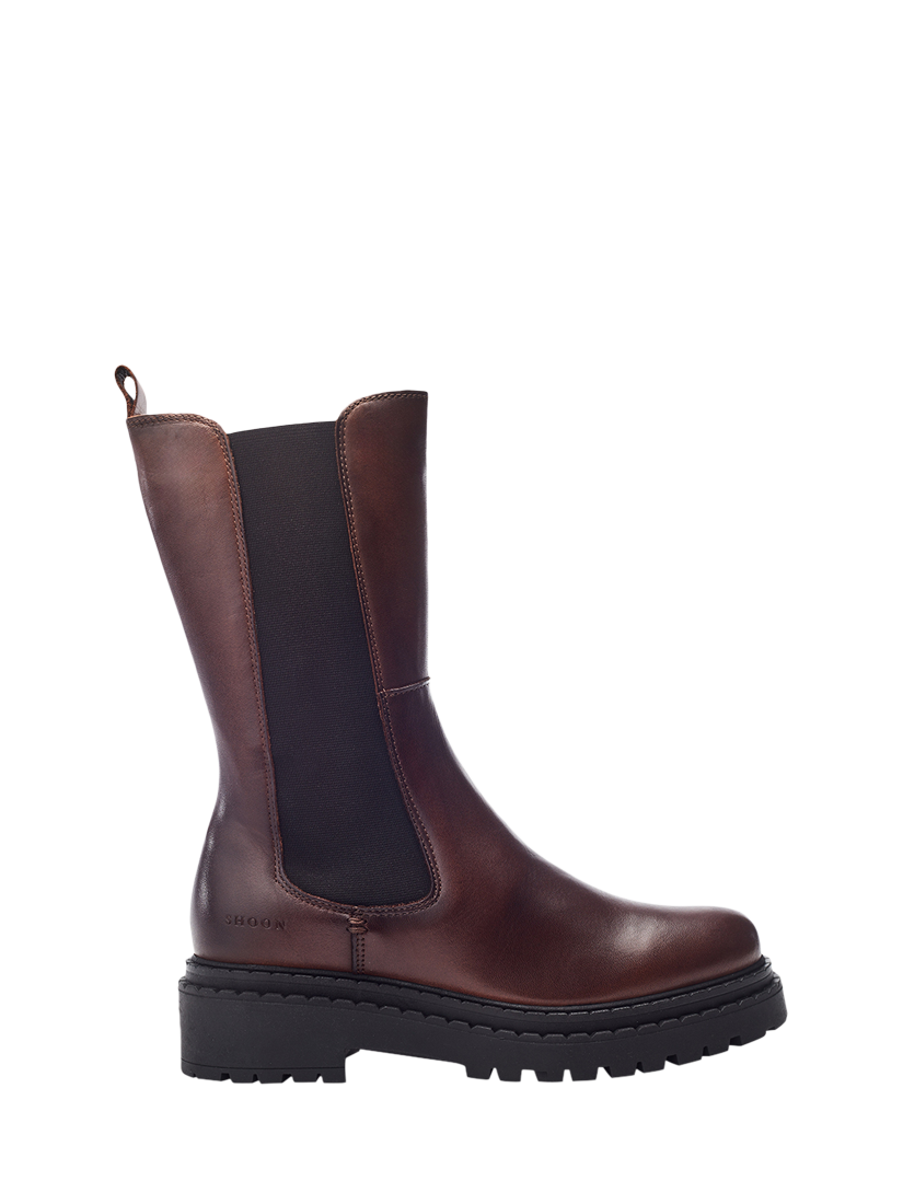 Moda in Pelle Shoon Imola Leather Calf Boots, Dark Tan