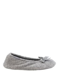 totes Terry Ballerina Slippers, Grey