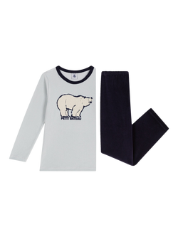 Petit Bateau Kids' Cotton Polar Bear Pyjama Set, Soir/Co2