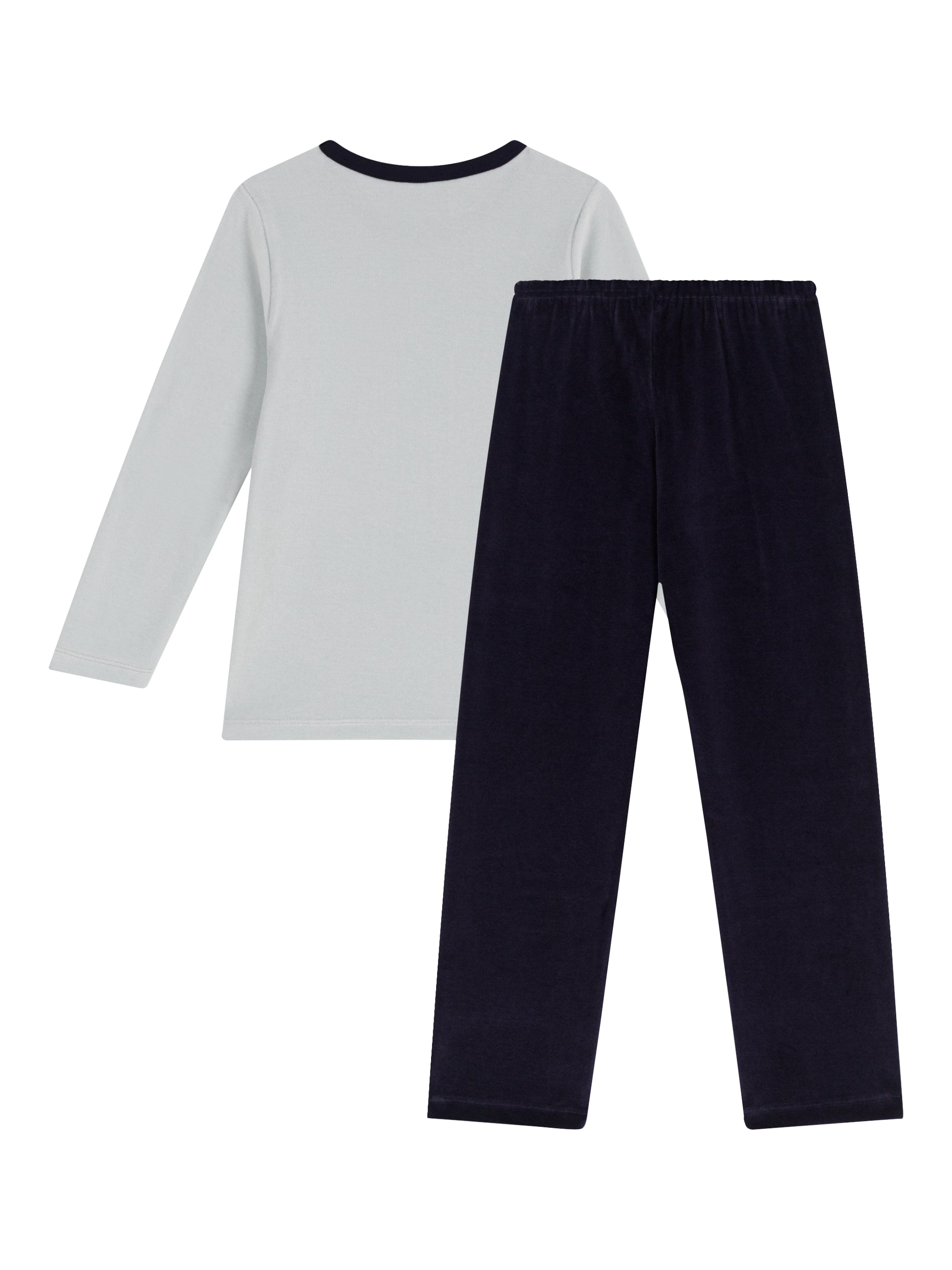 Product image 2 of 3, which shows Petit Bateau Kids' Cotton Polar Bear Pyjama Set, Soir/Co2, 2 years