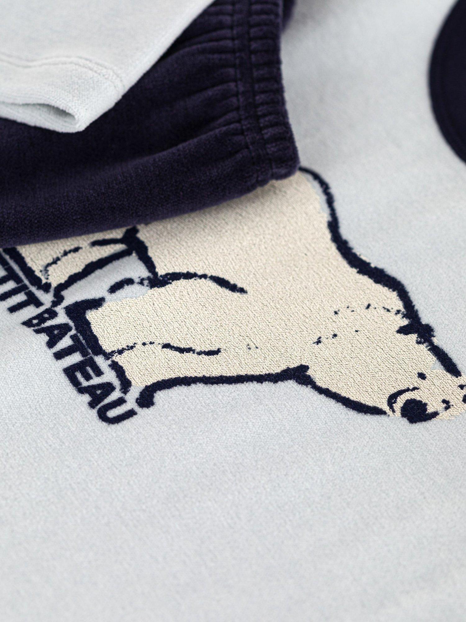 Product image 3 of 3, which shows Petit Bateau Kids' Cotton Polar Bear Pyjama Set, Soir/Co2, 2 years