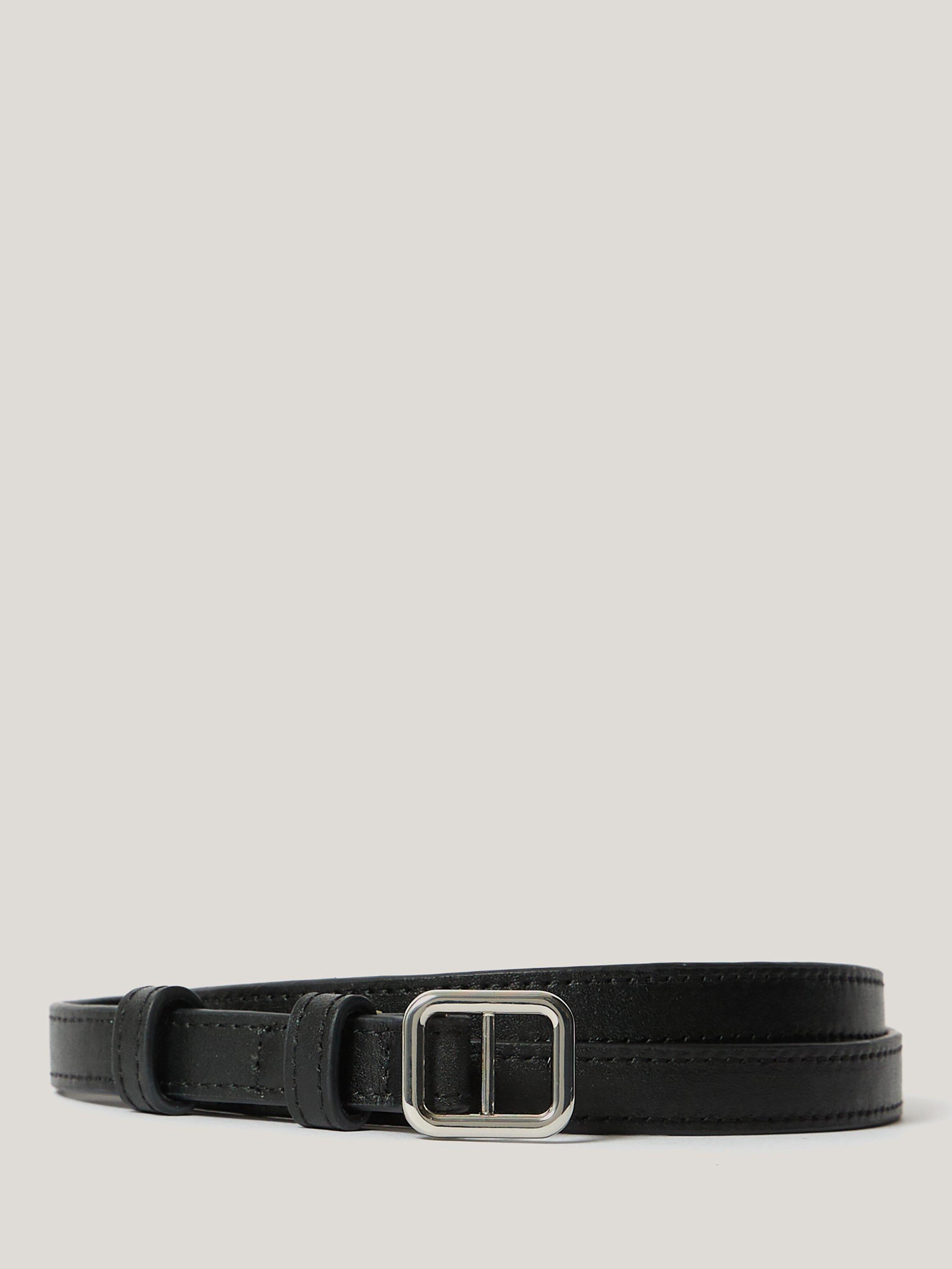 Product image 1 of 4, which shows Jigsaw Super Skinny Leather Belt, Black, M