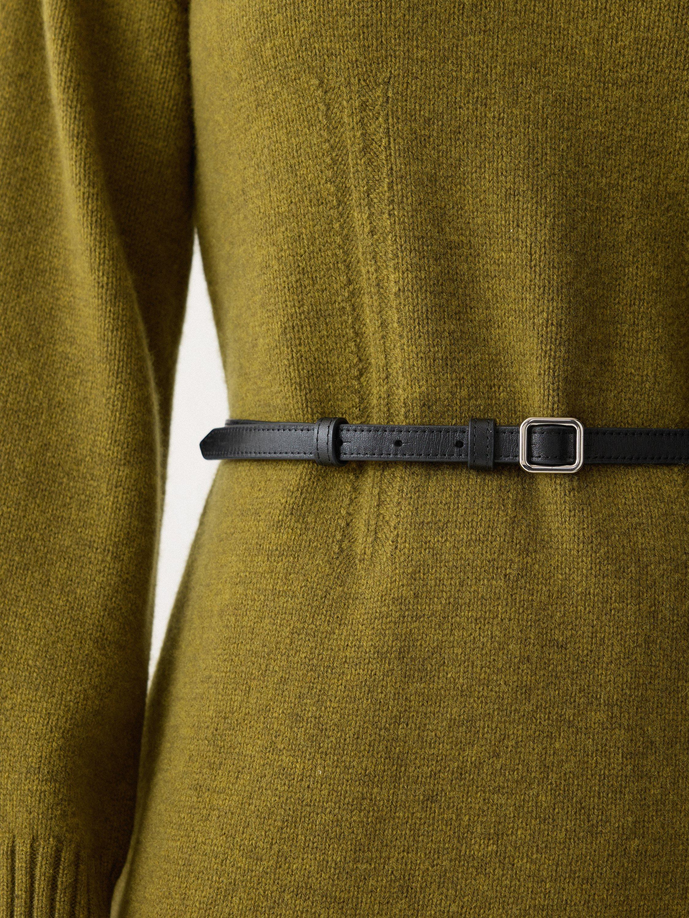 Product image 4 of 4, which shows Jigsaw Super Skinny Leather Belt, Black, M