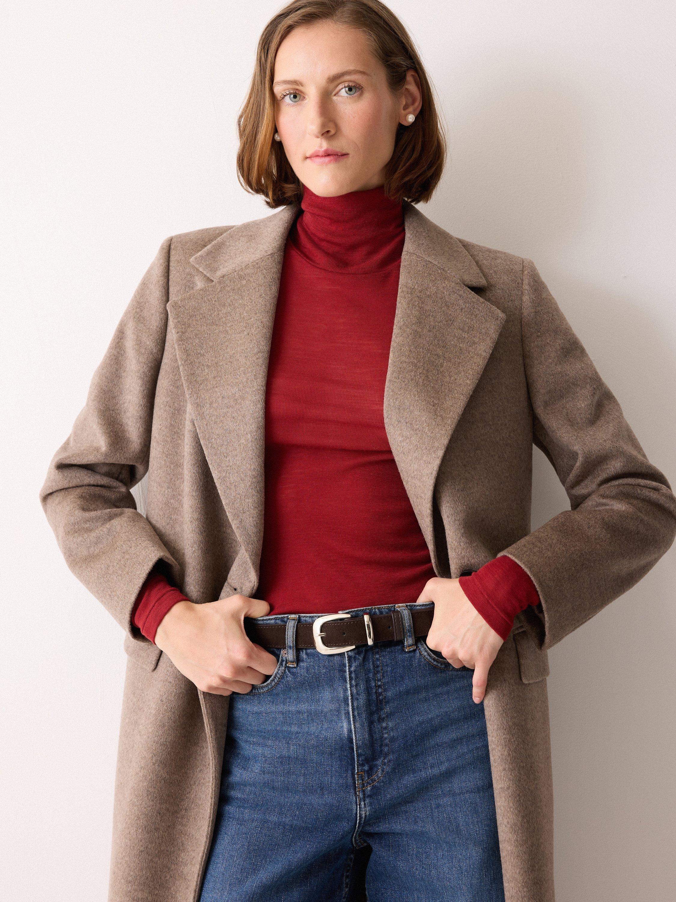 Product image 3 of 3, which shows Jigsaw Western Suede Belt, Chocolate, S