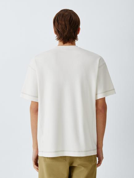 Kin Triple Stitch Cotton T-Shirt - view 2, Cloud Dancer