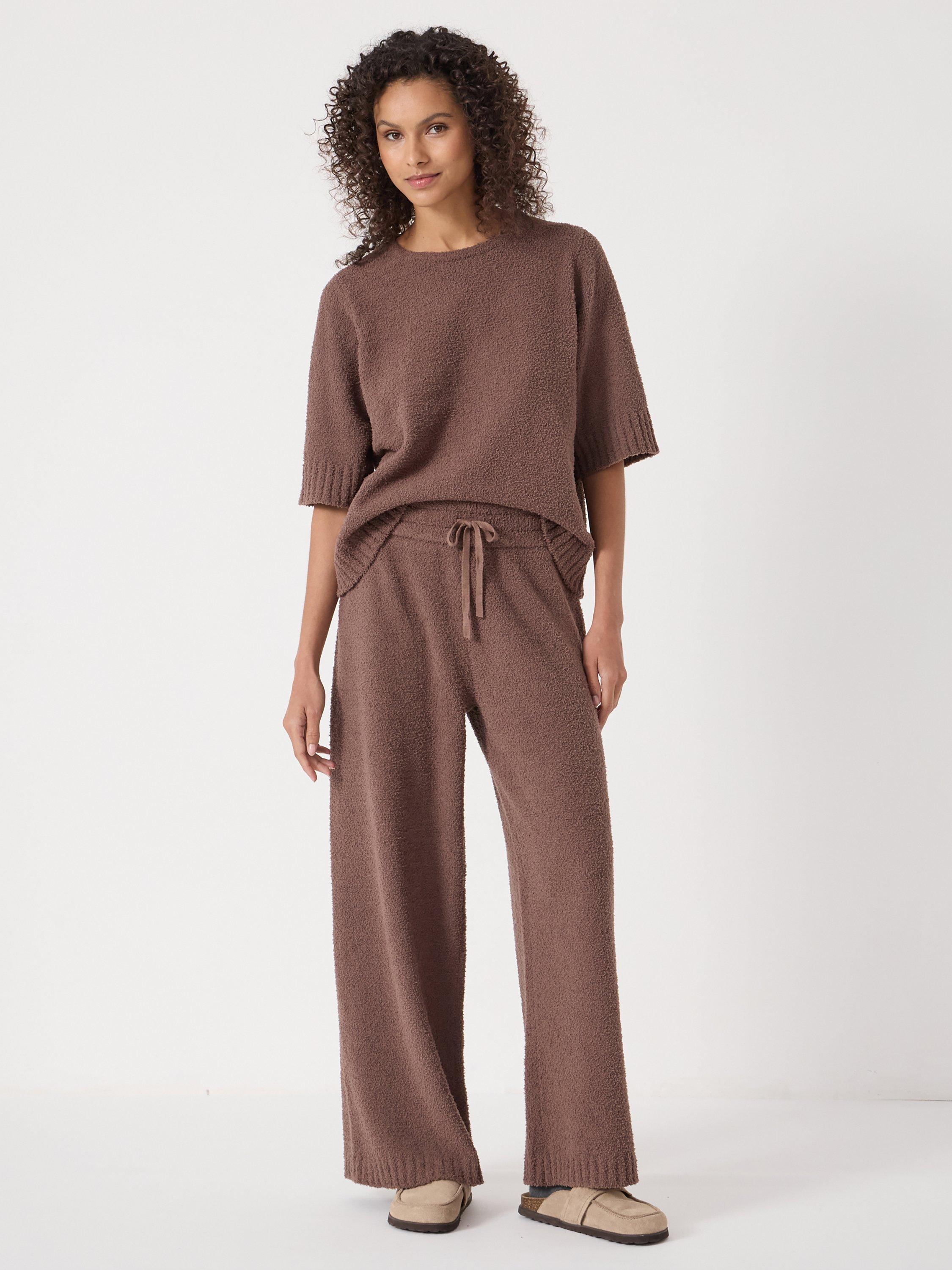 Product image 2 of 4, which shows HUSH Lux Super Soft Pyjama Bottoms, Mocha Brown, XS-S