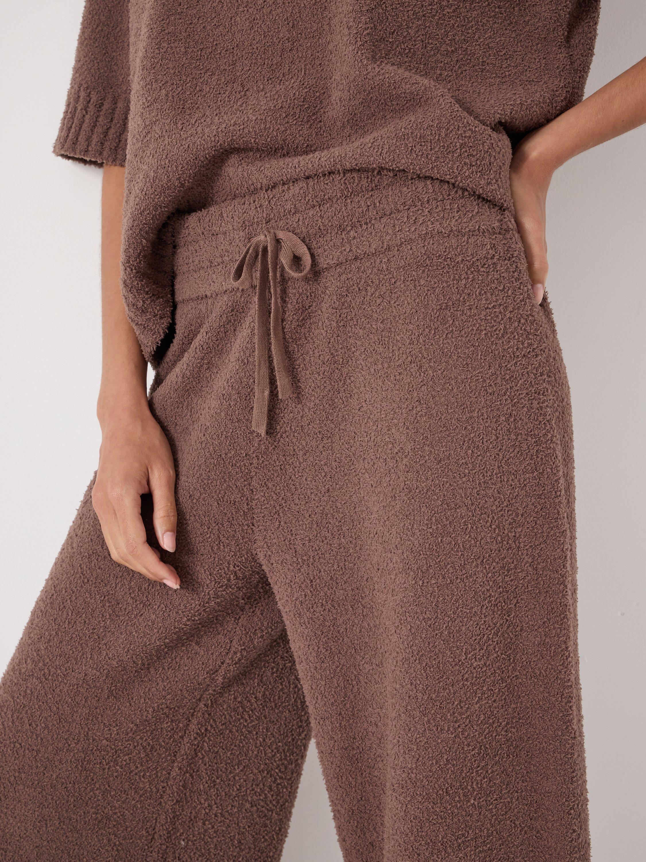 Product image 4 of 4, which shows HUSH Lux Super Soft Pyjama Bottoms, Mocha Brown, XS-S