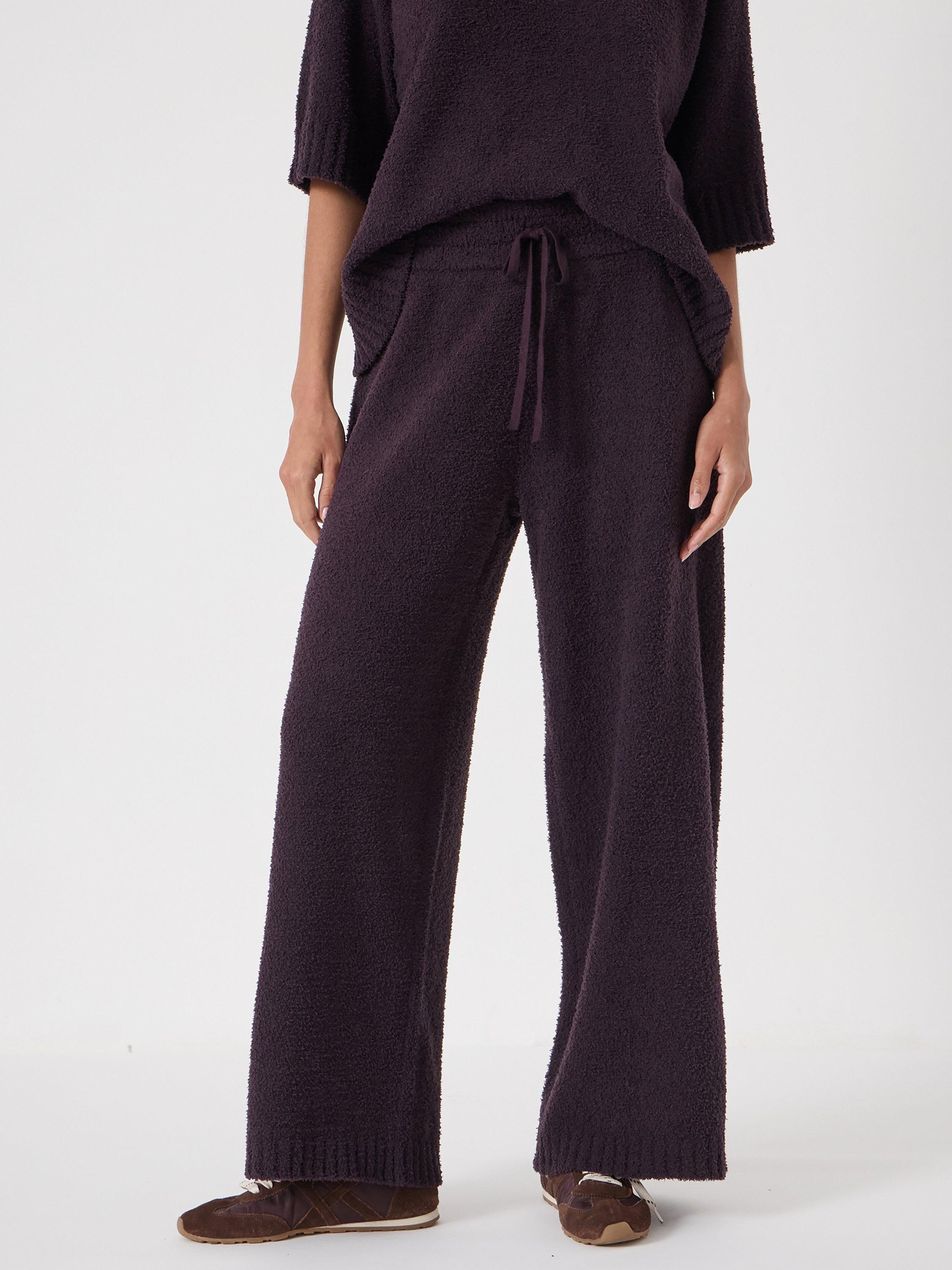 Product image 1 of 4, which shows HUSH Lux Super Soft Pyjama Bottoms, Plum Purple, XS-S