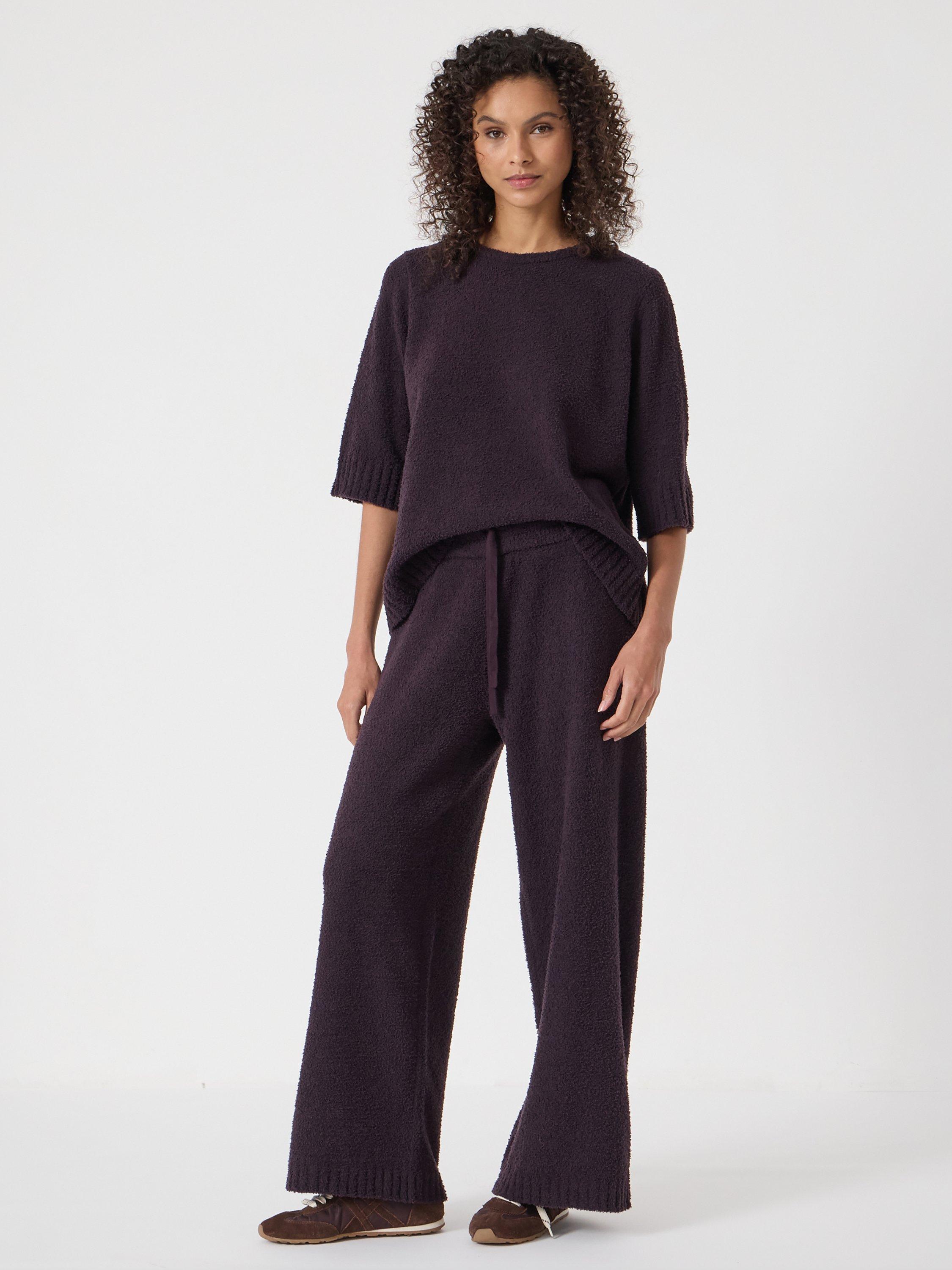 Product image 2 of 4, which shows HUSH Lux Super Soft Pyjama Bottoms, Plum Purple, XS-S