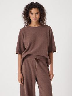 HUSH Lux Super Soft Pyjama Top - view 2, Mocha Brown