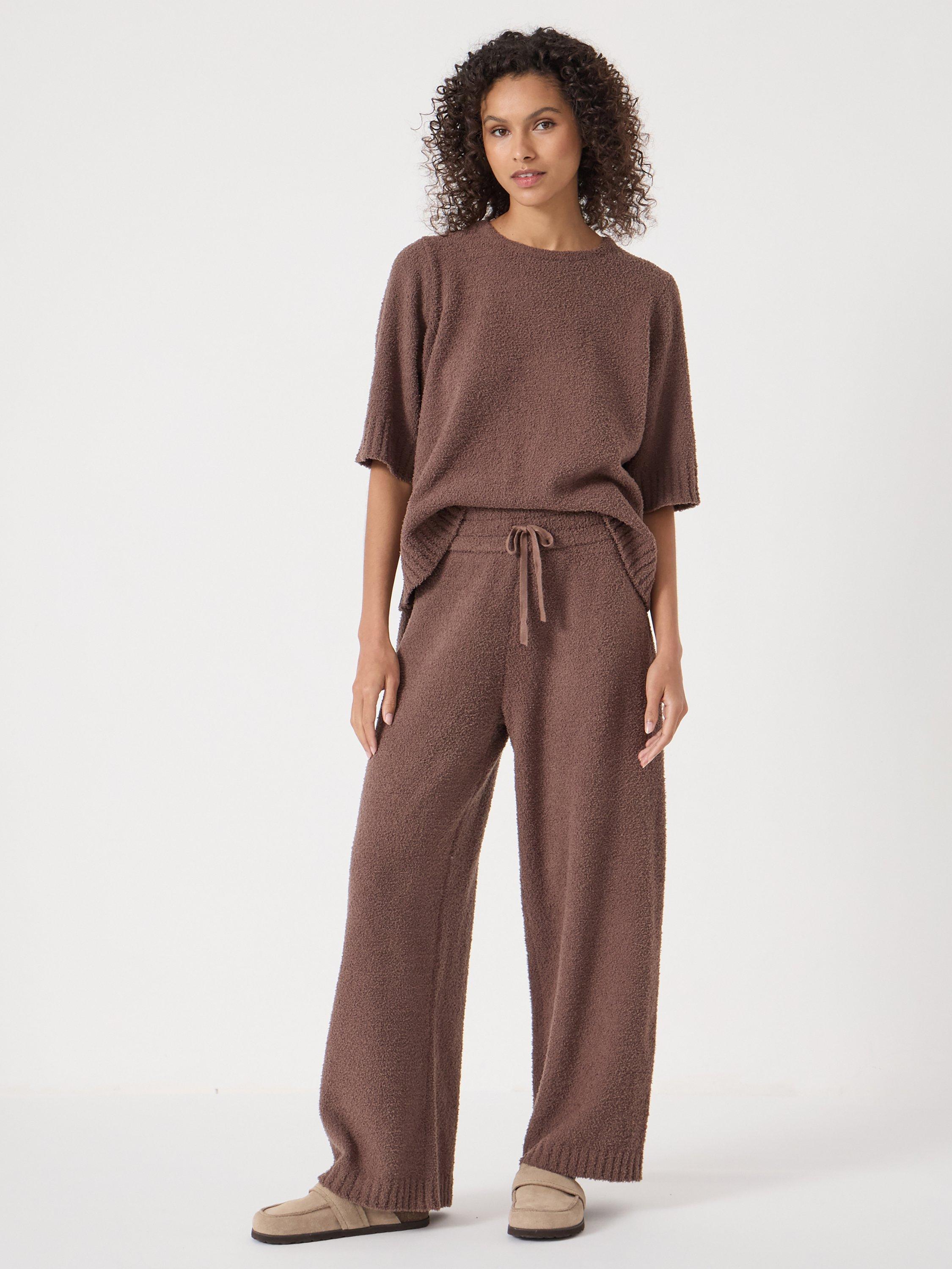 Product image 4 of 5, which shows HUSH Lux Super Soft Pyjama Top, Mocha Brown, XS-S
