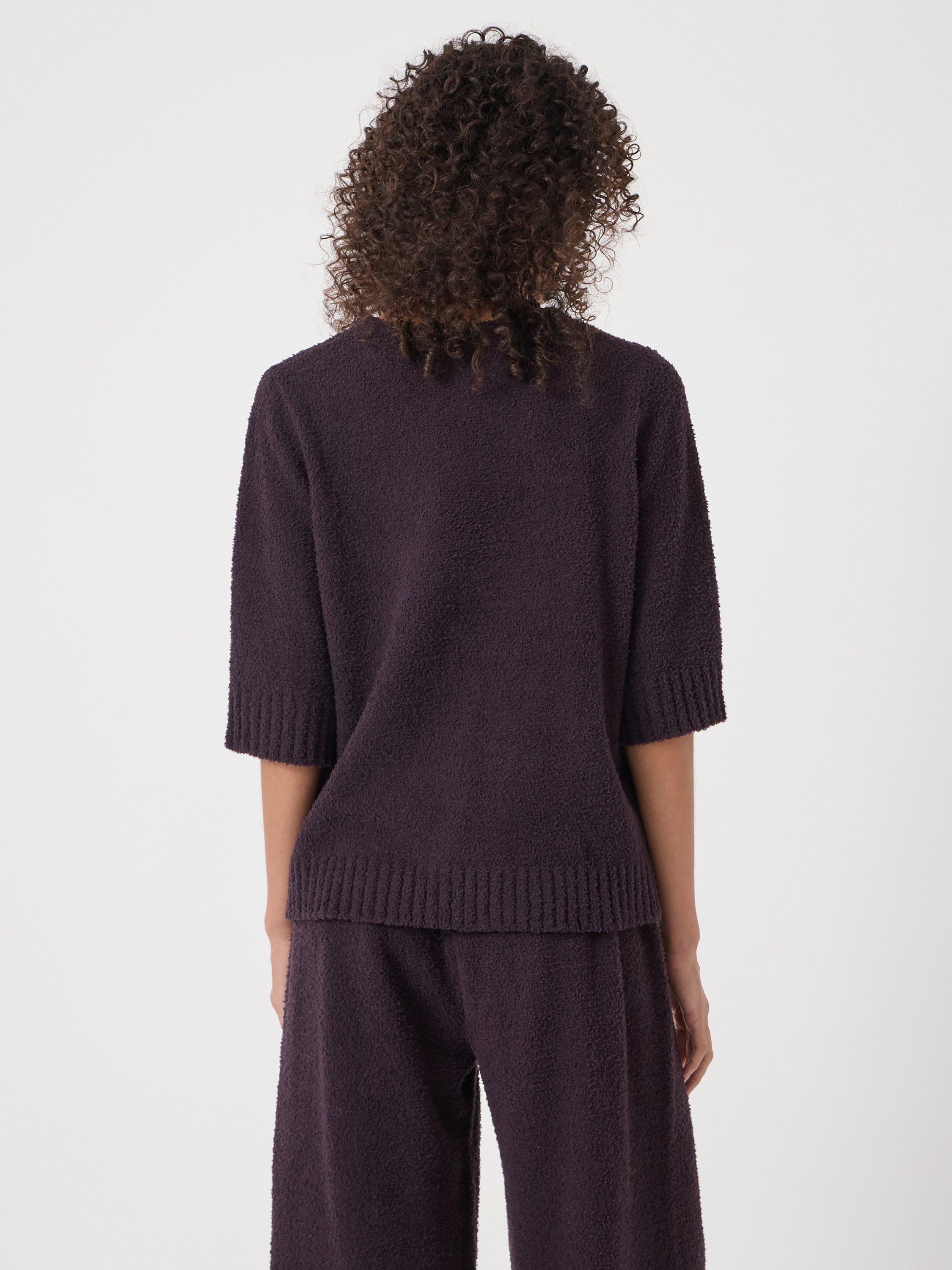 Product image 2 of 5, which shows HUSH Lux Super Soft Pyjama Top, Plum Purple, XS-S