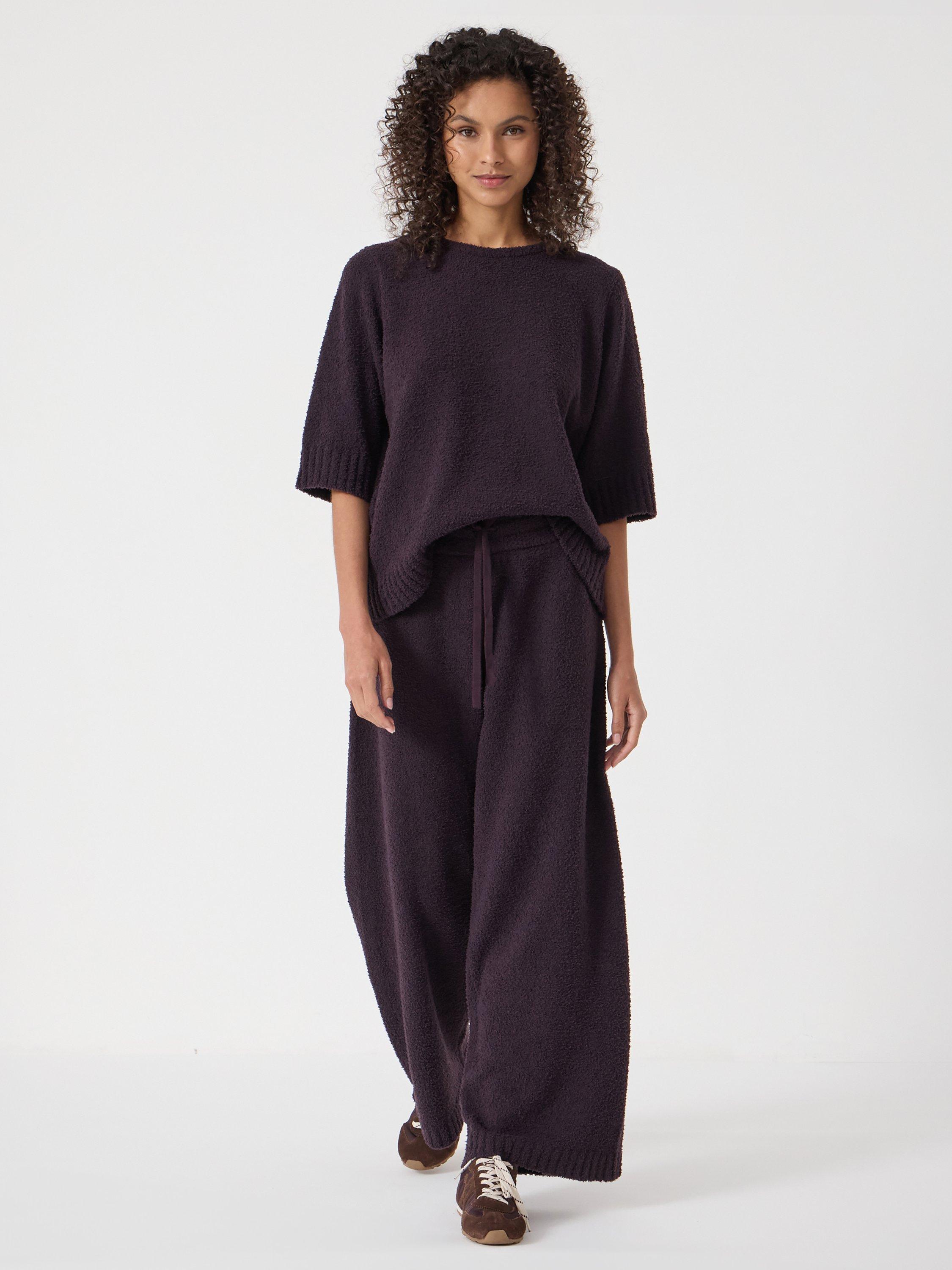 Product image 3 of 5, which shows HUSH Lux Super Soft Pyjama Top, Plum Purple, XS-S