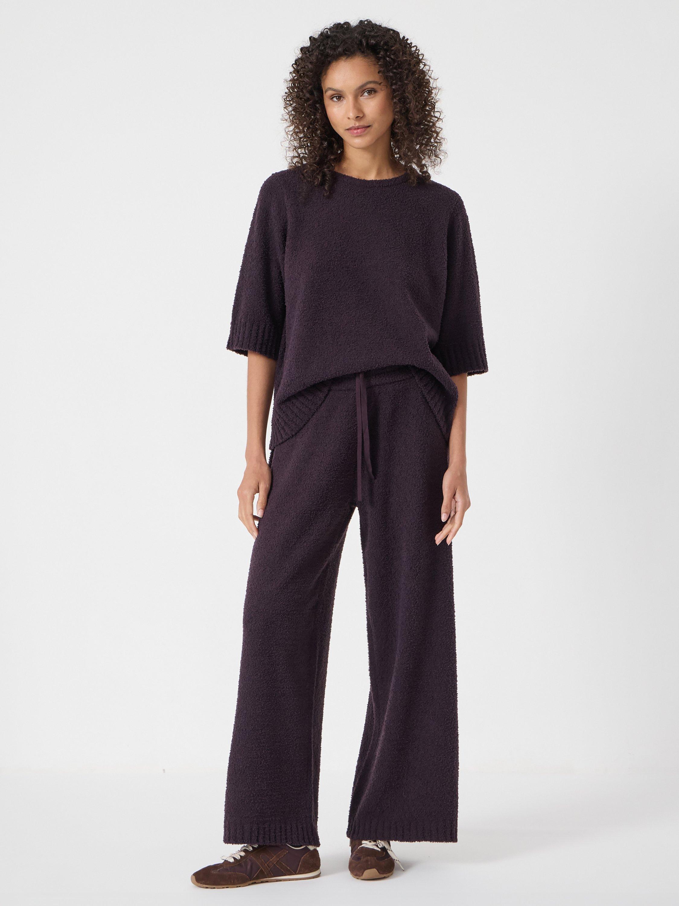 Product image 4 of 5, which shows HUSH Lux Super Soft Pyjama Top, Plum Purple, XS-S