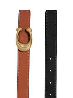 Coach Signature C Reversible Leather Belt, B4/Black 1941 Saddle - view 2, B4/Black 1941 Saddle