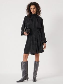 HUSH Diamante Swing Mini Dress, Black - view 2, Black