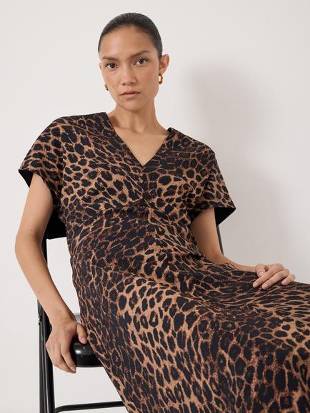 HUSH Grace Air Flow Leopard Print Maxi Dress, Brown/Multi - view 2, Brown/Multi