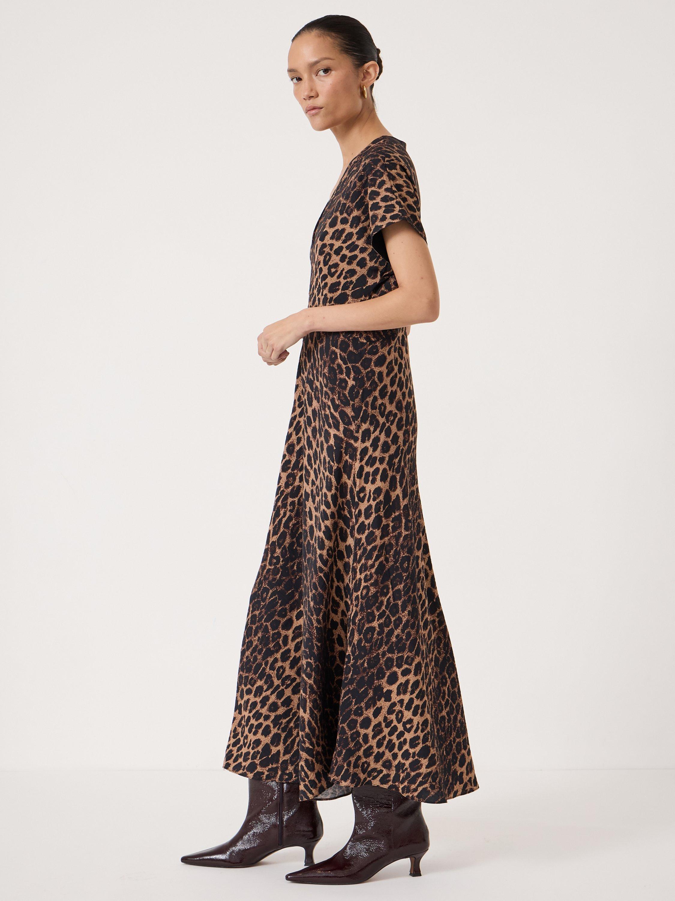 Product image 4 of 4, which shows HUSH Grace Air Flow Leopard Print Maxi Dress, Brown/Multi, 10