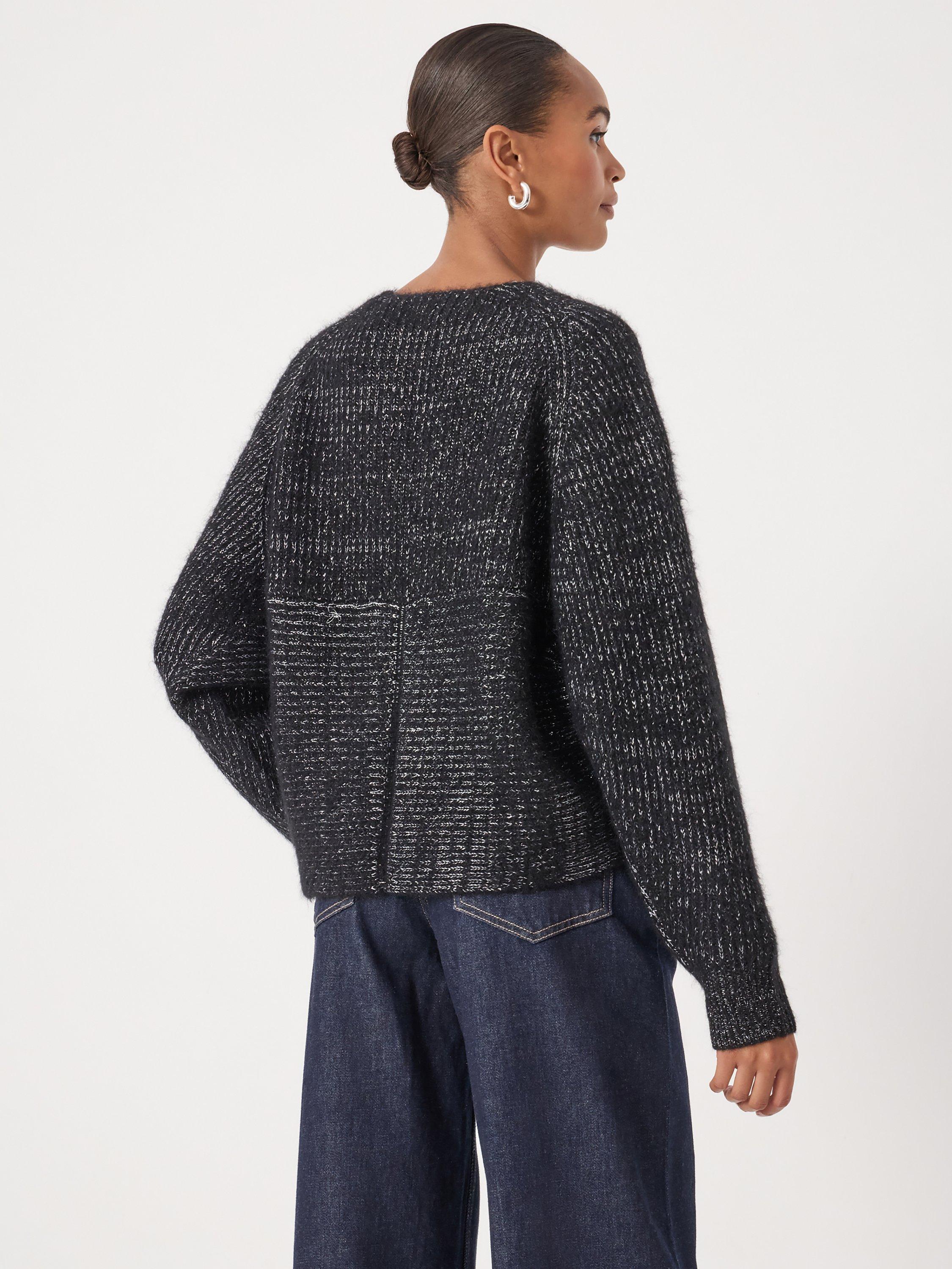 Product image 5 of 5, which shows HUSH Betty Wool Rich Wrap Jumper, Silver Metallic, S-M