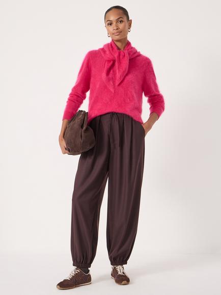 HUSH Fluffy Pure Cashmere Jumper - view 2, Magenta Pink