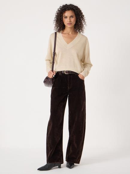 HUSH Gracey V-Neck Jumper - view 2, Gold