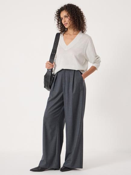 HUSH Gracey V-Neck Jumper - view 2, Silver Lurex
