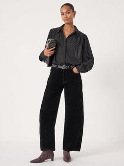 HUSH Diamante Long Sleeve Shirt, Black, Black