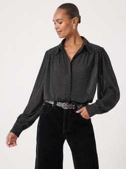 HUSH Diamante Long Sleeve Shirt, Black - view 2, Black