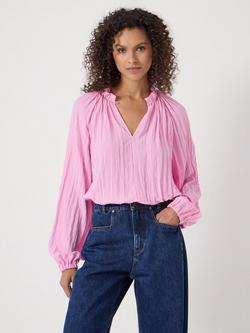 HUSH Ruffle Long Sleeve Top, Candy Pink, Candy Pink