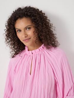 HUSH Ruffle Long Sleeve Top, Candy Pink - view 2, Candy Pink