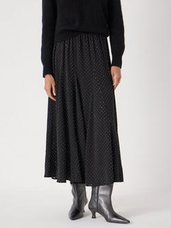 HUSH Diamante Midi Skirt, Black, Black