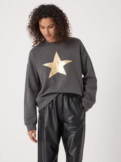 HUSH Metallic Star Sweatshirt, Mid Grey, Mid Grey