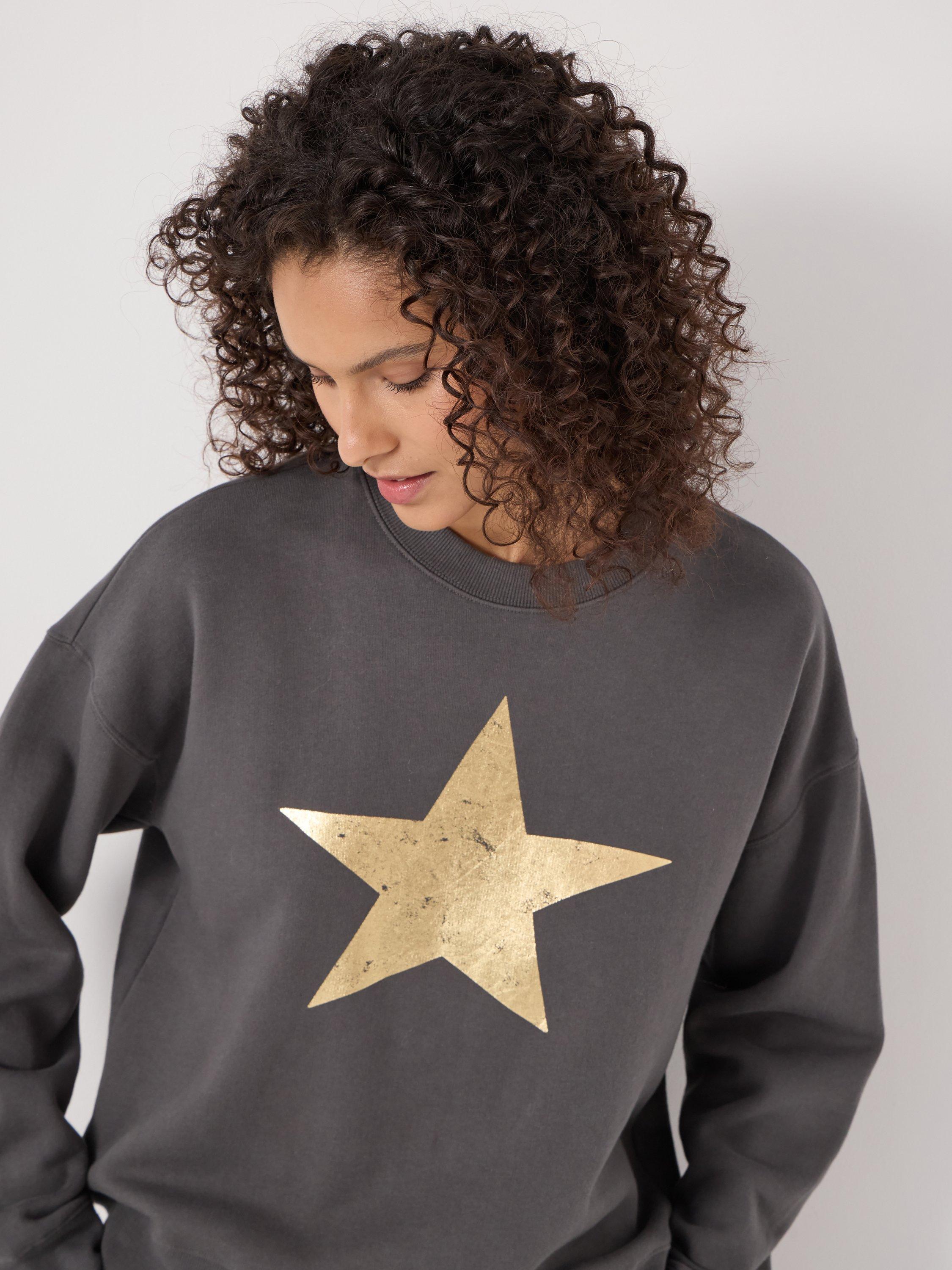 Product image 5 of 6, which shows HUSH Metallic Star Sweatshirt, Mid Grey, L-XL