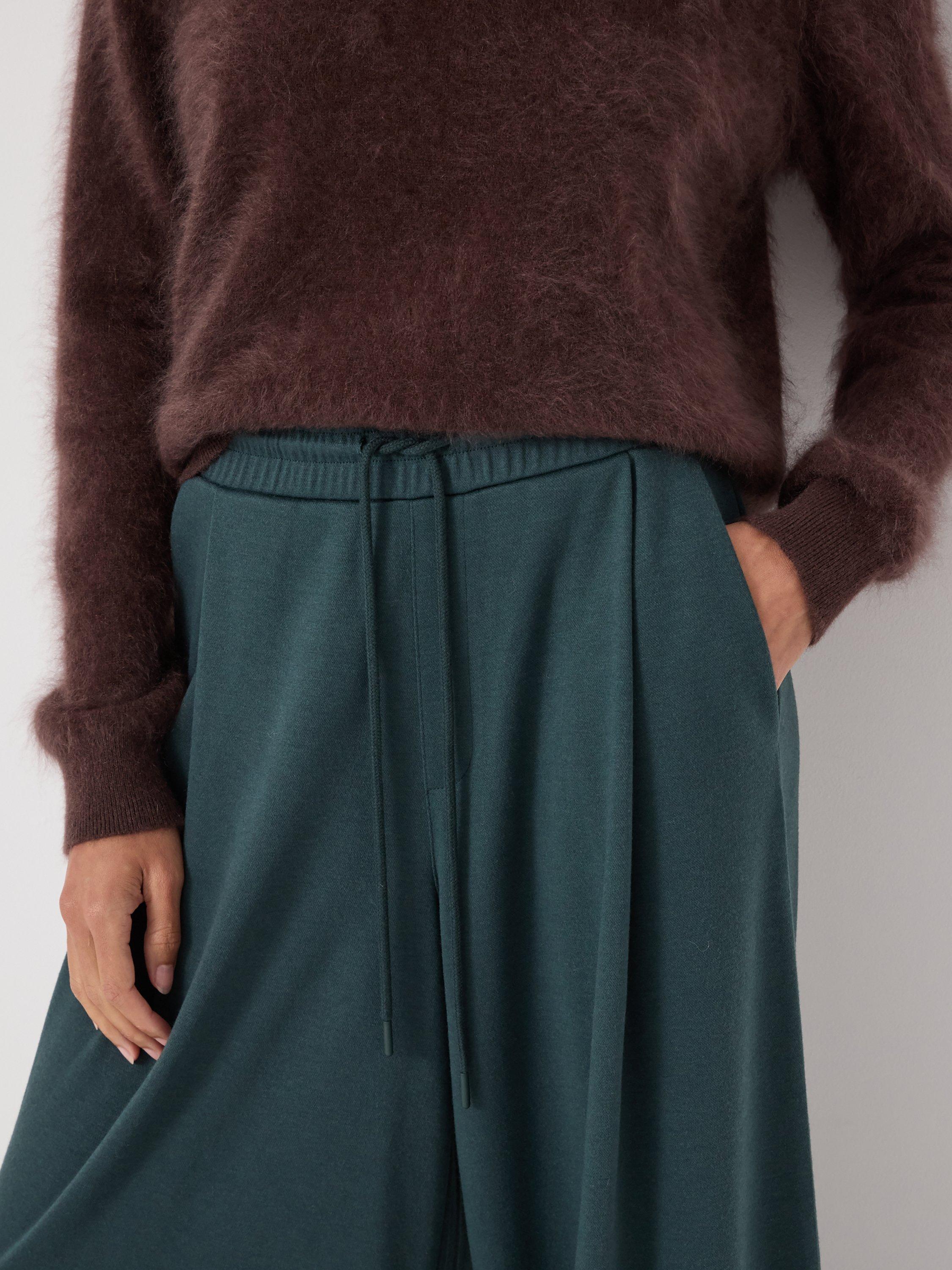 Product image 5 of 6, which shows HUSH Taylor Wide Leg Trousers, Teal Green, XS-S