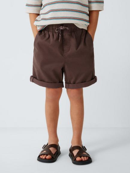 John Lewis Kids' Straight Chino Shorts, Pack of 2, Teal/Brown - view 2, Teal/Brown