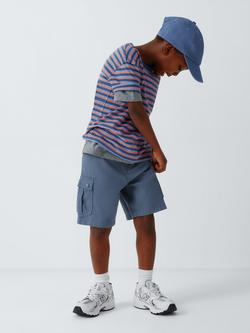 John Lewis Kids' Cargo Shorts, Blue - view 2, Blue