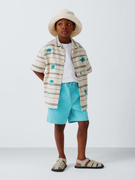 John Lewis Kids' Dock Shorts - view 2, Aqua