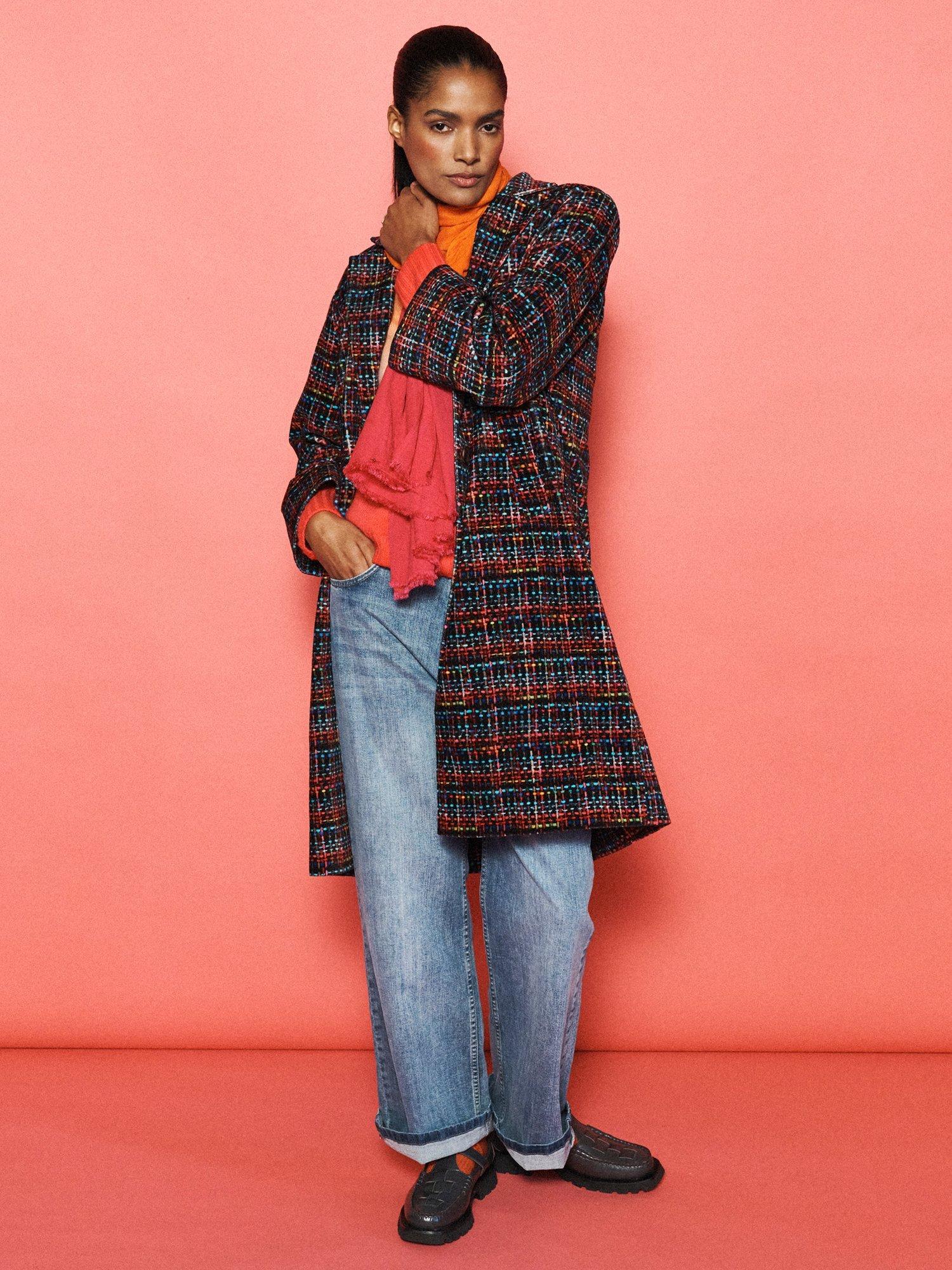 Product image 2 of 9, which shows NRBY x BOYD Delphine Tweed Coat, Multi, XS